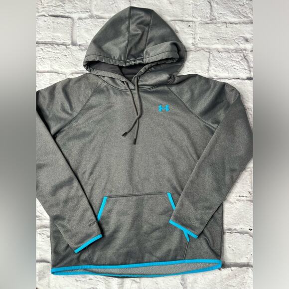 Under armour women’s storm coldgear loose fit gray pullover hoodie sweatshirt - Picture 2 of 6